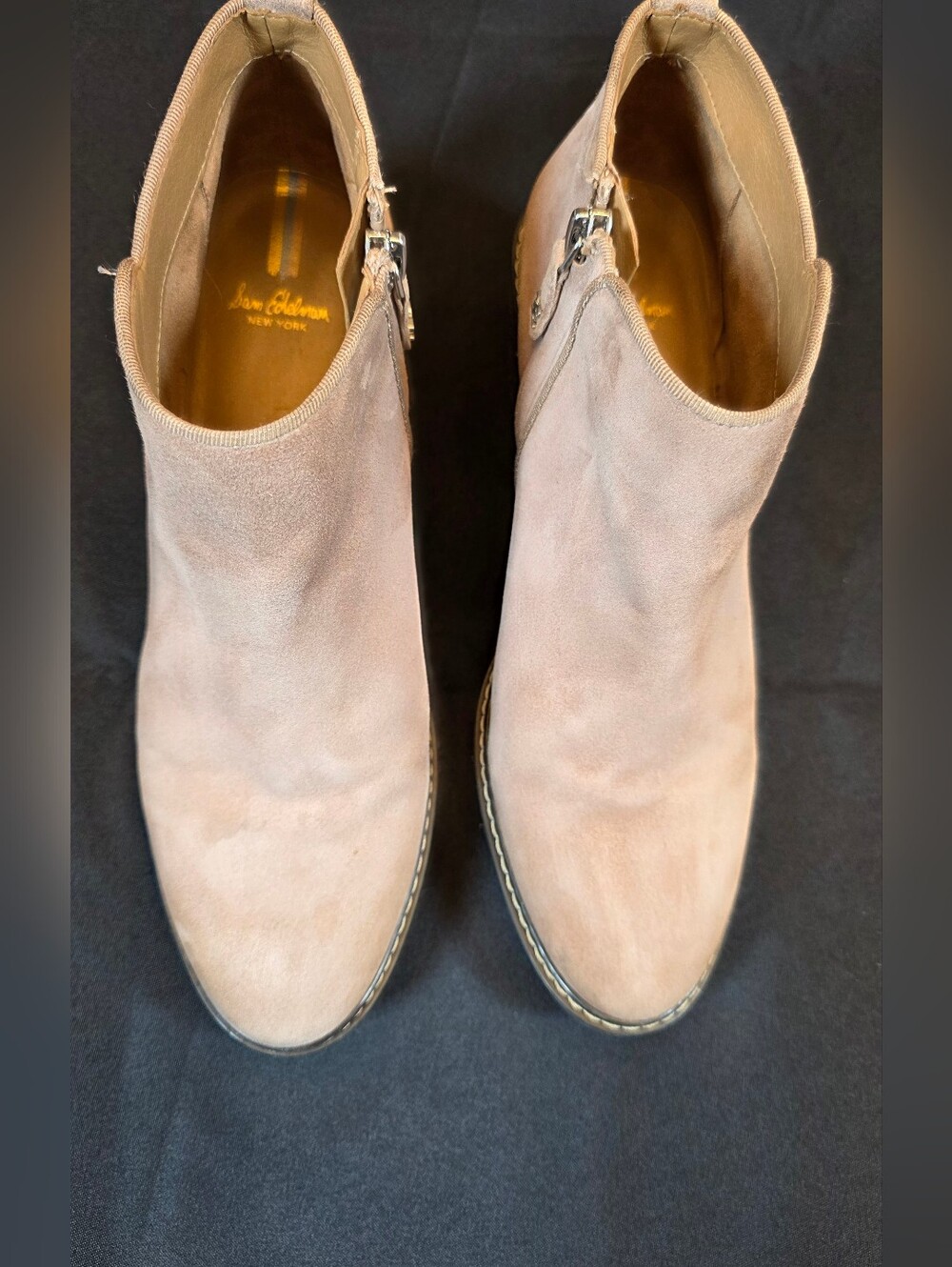 Sam Edelman Suede Ankle Boots in Blush Taupe